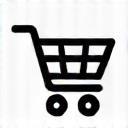 Shopping cart icon with digital elements, symbolizing e-commerce and online sales.